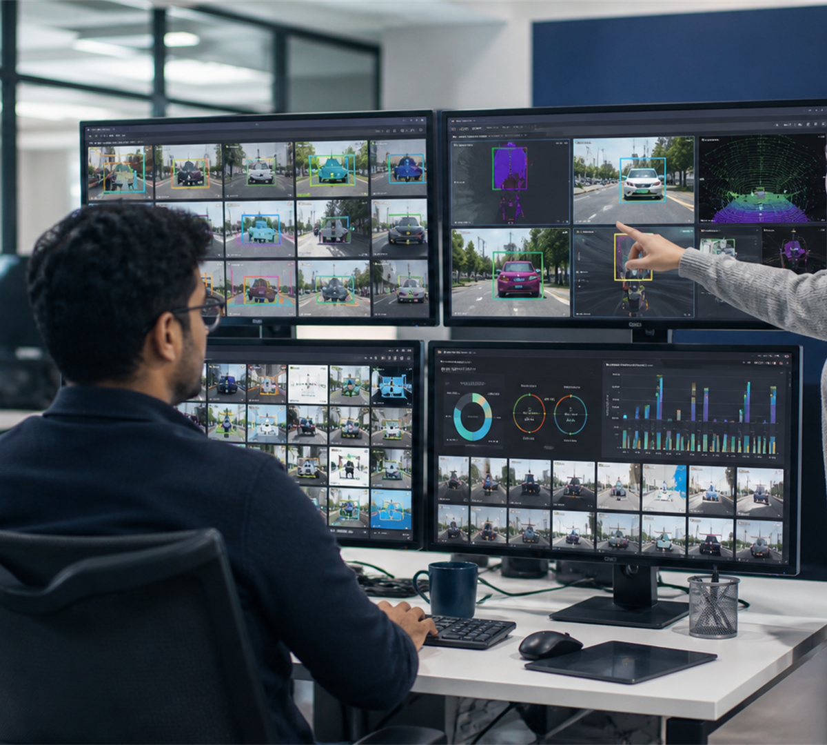 AI data quality operations team monitoring production datasets and model performance